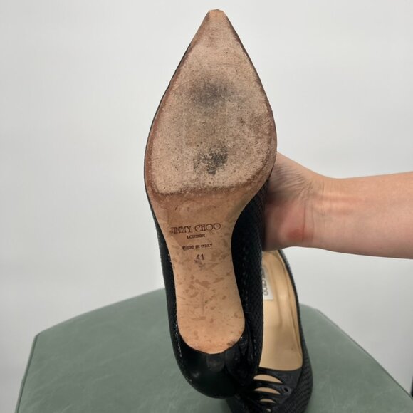 1990s Jimmy Choo Black Kitten Heels Size 41 - Picture 4 of 7